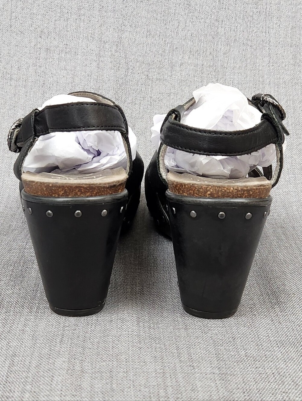 Dansko Frida Wedge Black Leather Strap Sandals. Size 40 - Picture 5 of 11